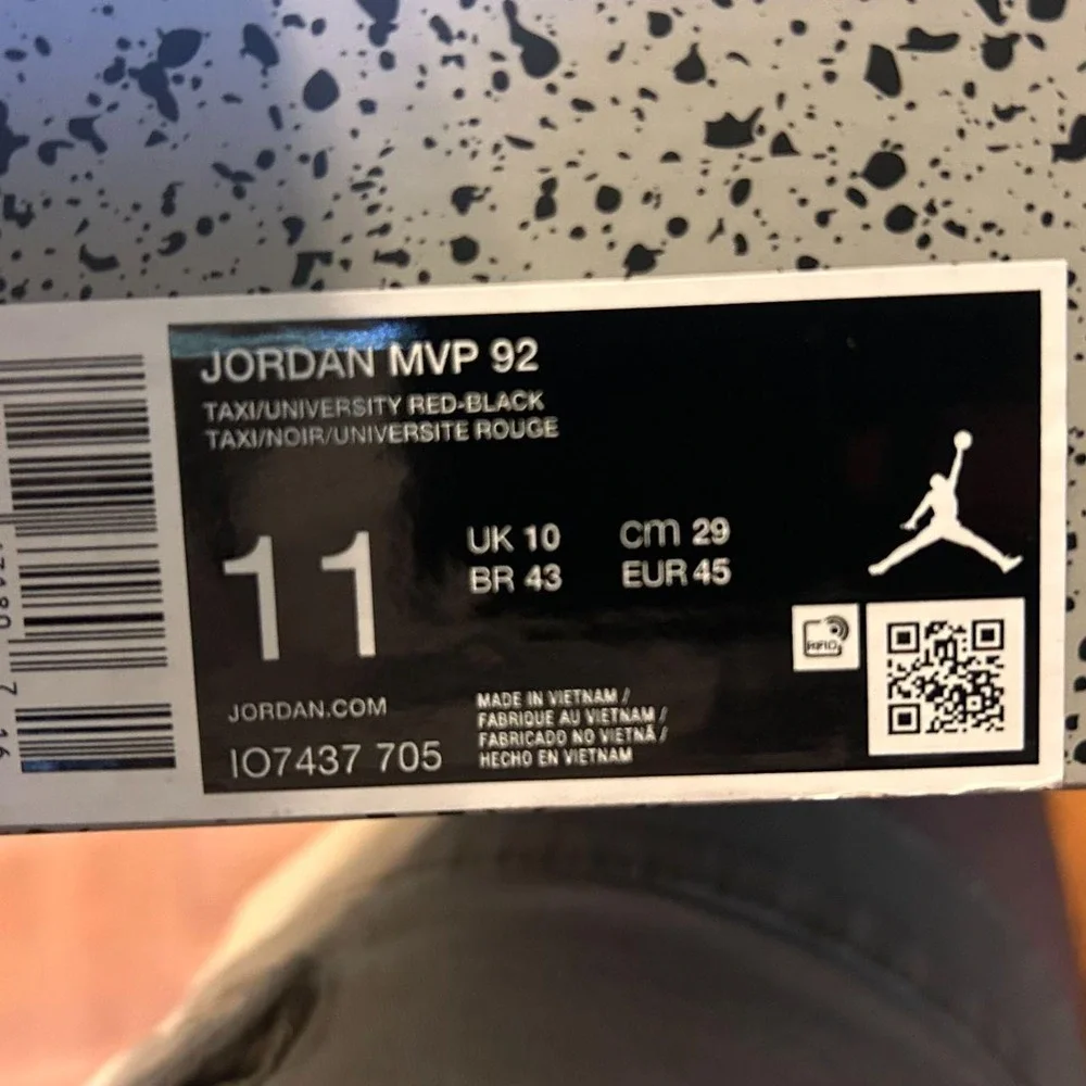 Nike Air Jordan MVP 92 Taxi Yellow University Red Sneaker IO7437-705 Men's 11 - Picture 8 of 8